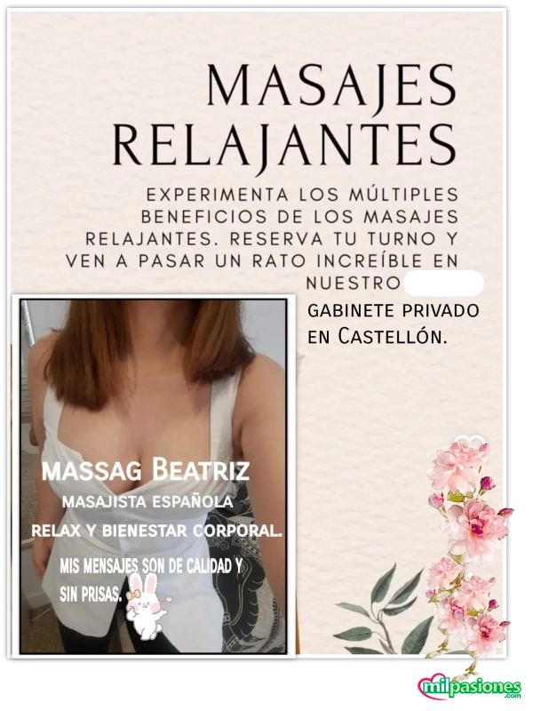 Beatriz española masoterapia profesional castellón, Aspe