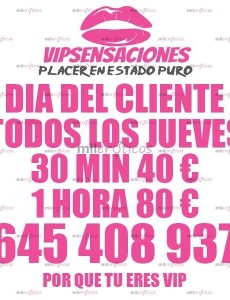 Los jueves son dia del cliente en vipsensaciones descuentos para ti sin trucos